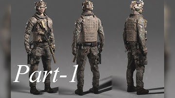 Realistic Soldier texturing timelapse in Substance Painter (Part 1 of 4)