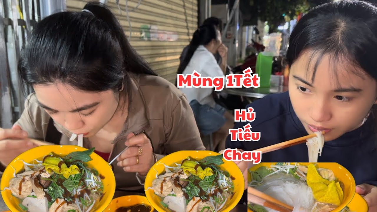 Cả Gia Đình Đi Đổi Gió Tối Mùng Một Tết,Món Hủ Tiếu Chay Ngon Quá Luôn/ The Phạm Miền Tây