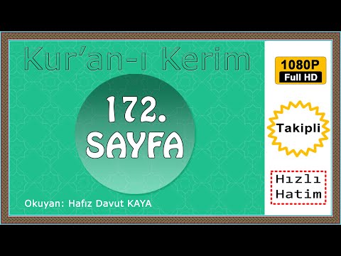 Kuranı Kerim 172.Sayfa 1️⃣7️⃣2️⃣, Okuyan Hafız Davut Kaya