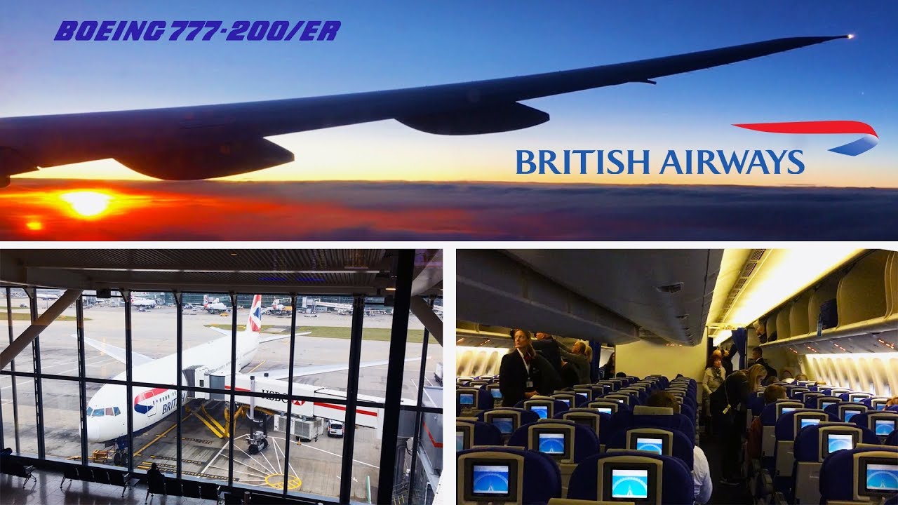 British Airways Boeing 777-200 World Traveller London Heathrow to New ...