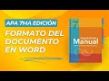 Word. Normas APA 7ma (séptima) edición Márgenes, fuente, textos, sangría y paginado en Word en HD.
