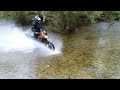 Kawasaki KLE500 & KTM 250 EXC, OFF ROAD, Muddy puddle & river riding.