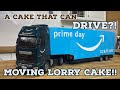 Making a moving lorrycar cake