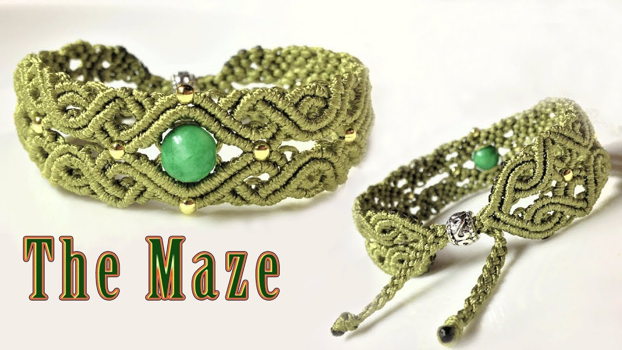 Macrame tutorial -The Maze pattern bracelet - Hướng dẫn thắt vòng tay mê cung