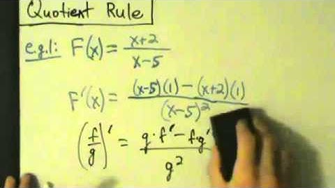Calculus I - Derivatives - Quotient Rule - Example 1