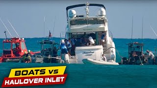 MAYDAY YACHT IN TROUBLE TAKING ON WATER AT HAULOVER ! | Boats vs Haulover Inlet