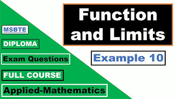 Function and Limits (Example 10) | MSBTE - Diploma | Applied Mathematics