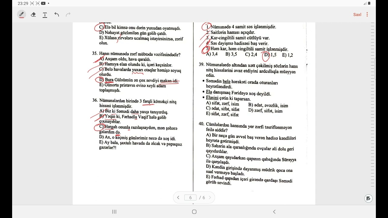 Kaspi sınaq Azərbaycan dili 20.02.2022 (11-ci sinif)