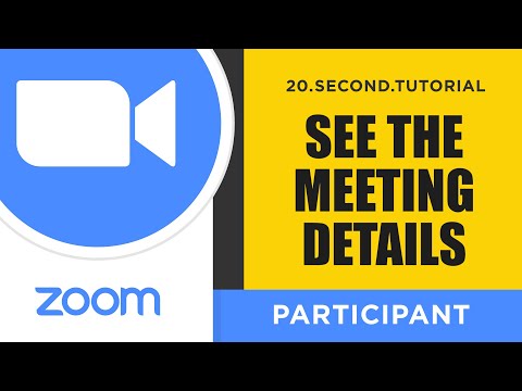 See the Meeting Details in Zoom – Participant Zoom Tutorial #7