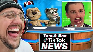 Talking Tom \& Ben's Tik Tok NEWS Show interrupted Over and Over and Over and Over and Over  (FGTeeV)