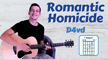 How to play Romantic Homicide by D4vd | EASY Guitar Lesson with Chords!