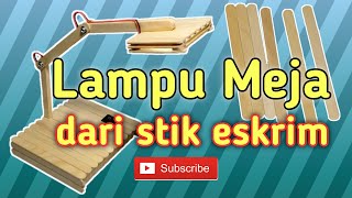 Lampu meja portable dari stik es krim || portable popsicle stick table lamp