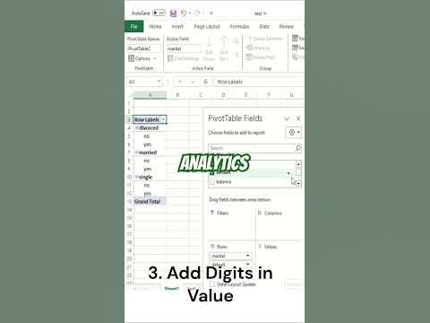 pivot table excel #dataanalysis - YouTube