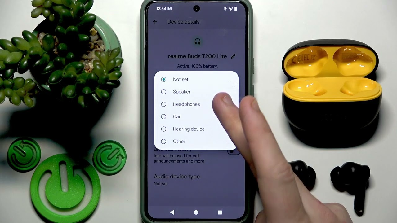 REALME Buds T200 Lite — как настроить тип устройства на Android