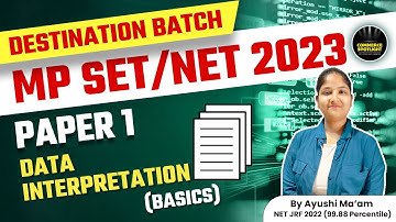 UGC NET/ MP SET 2023 | Paper 1 Data Interpretation Basics | Ayushi Mam | Commerce Spotlight