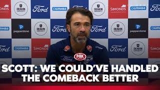 Scott unpacks huge Cats win over determined Blues 🐈 | Geelong press conference | Fox Footy