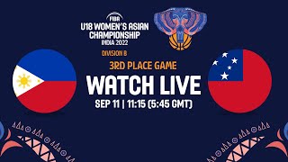 Philippines v Samoa | Full Basketball Game | FIBA U18 Women's Asian Championship 2022