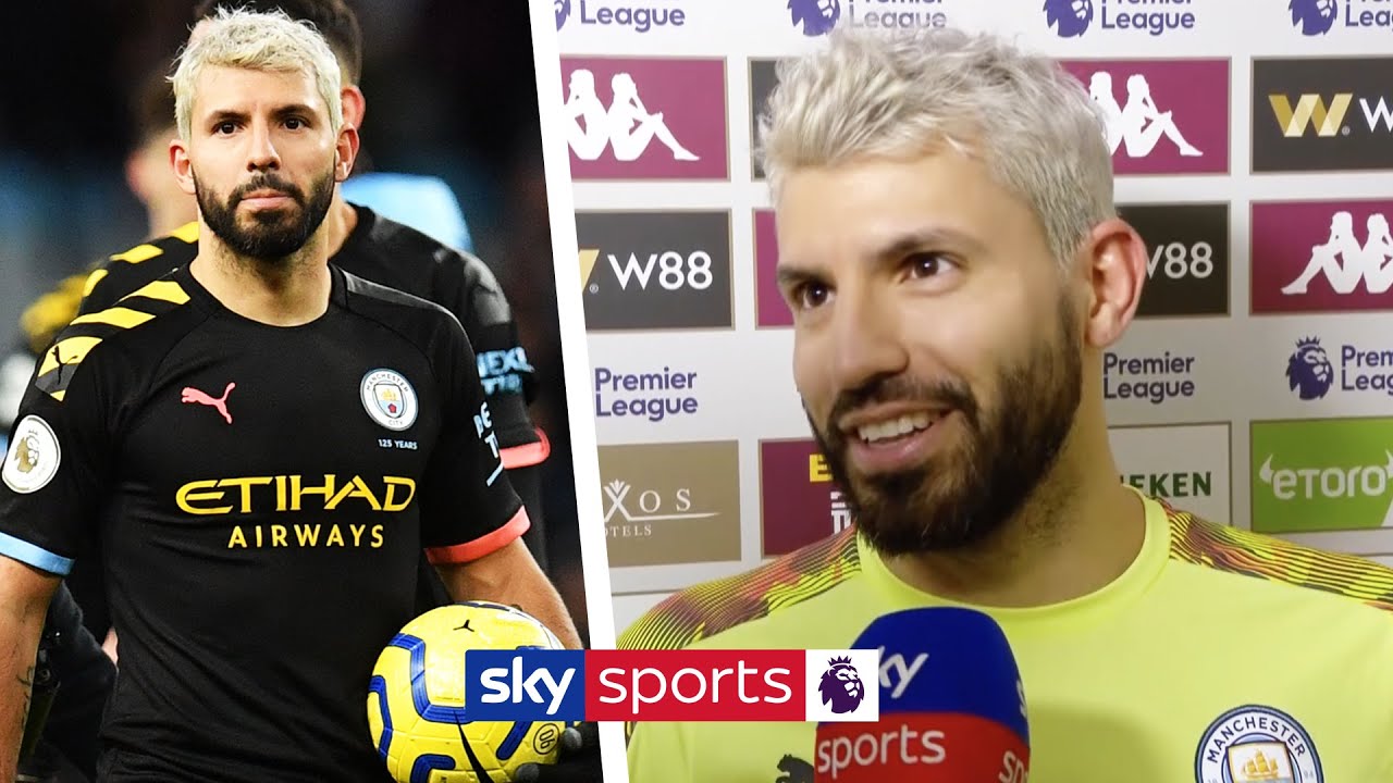 Sergio Aguero reacts to becoming the Premier League’s all-time top overseas goalscorer ⚽