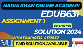 EDUB631 Assignment 1 Solution Spring2024 │Data Analysis │ Edub631 assignment 1 2024 │ EDUB631