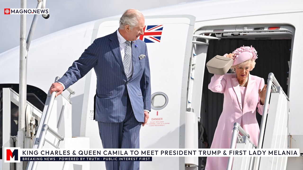 🇺🇸|🇬🇧 King Charles & Queen Camilla arrive in America to meet President  Trump & First Lady Melania