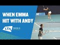 Emma Raducanu and Andy Murray training at the National Tennis Centre