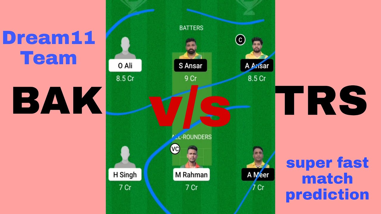BAK VS TRS || BAK vs TRS Dream11 Team  || BAK vs TRS match prediction