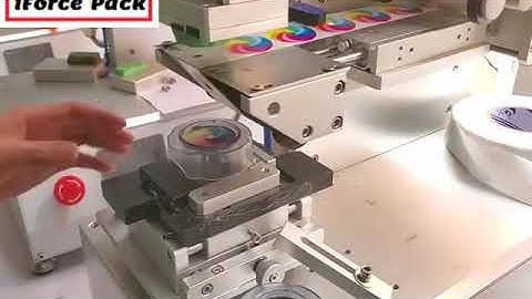 Semi automatic bottle round cap top pressing labeling machine testing video