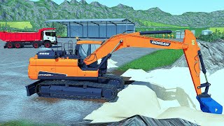 Farming Simulator 19 Doosan DX225 Excavator - Game máy xúc  Doosan DX225 , máy đào,cần cẩu,xe cẩu. screenshot 2
