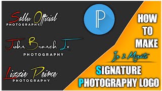 How to Make Stylish Signature Photography Logo || how to make photography logo || photography logo 