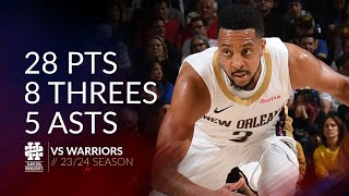 CJ McCollum 28 pts 8 threes 5 asts vs Warriors 23/24 season