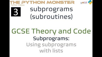 Monster Video 31: Subprograms - Using Subprograms with Lists (High Definition)
