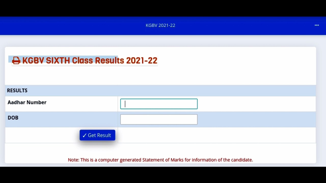 AP KGBV 6th class admission results 2021-22 ||kgbv results 2021-22 released||by Kumar education| 