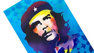 QBIX Che Guevara Stencil Art Piece making-of