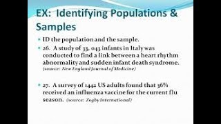 Identifying Population and Sample