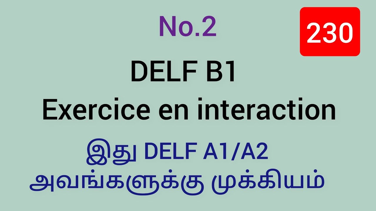 No 2 exercice en interaction delf a1 a2 b1 youtube