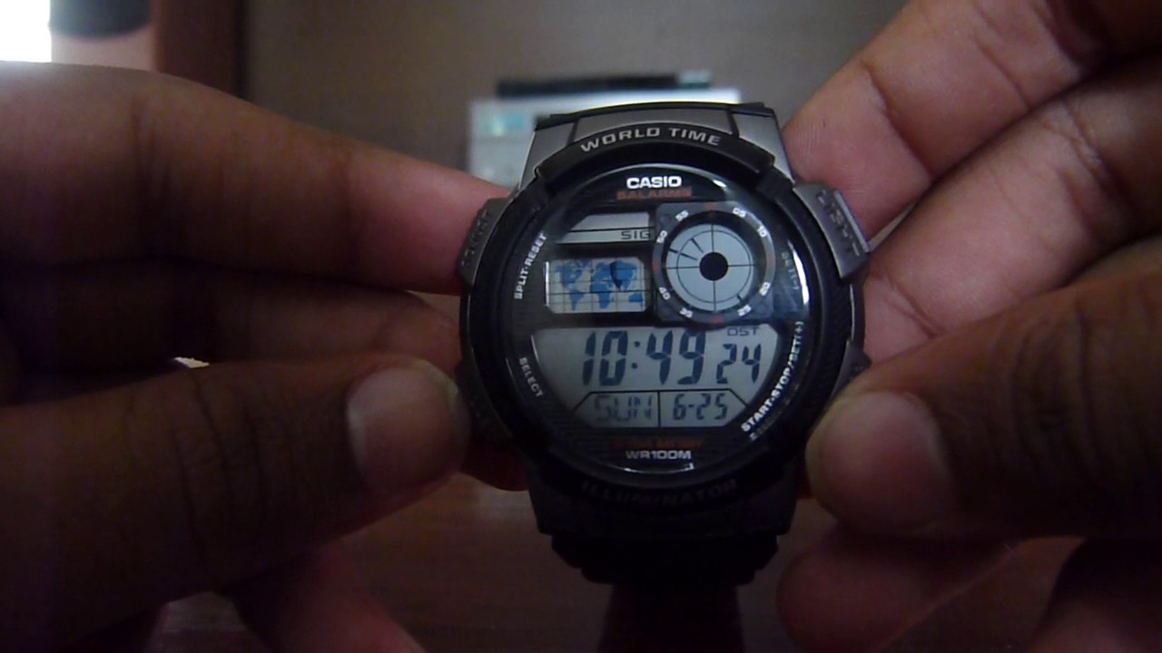 casio illuminator how to change time