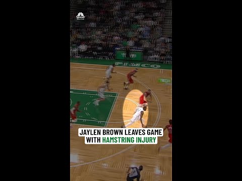 Another look of Jaylen Brown's hamstring injury vs. Raptors