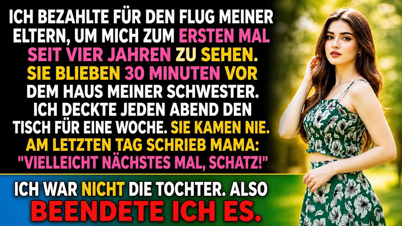 Ich habe über 3000 Dollar ausgegeben, um meine Eltern einzufliegen, nachdem ich sie vier Jahre nicht gesehen hatte. Als ihr Flugzeug landete, fuhren sie ohne eine Nachricht direkt zu meiner...