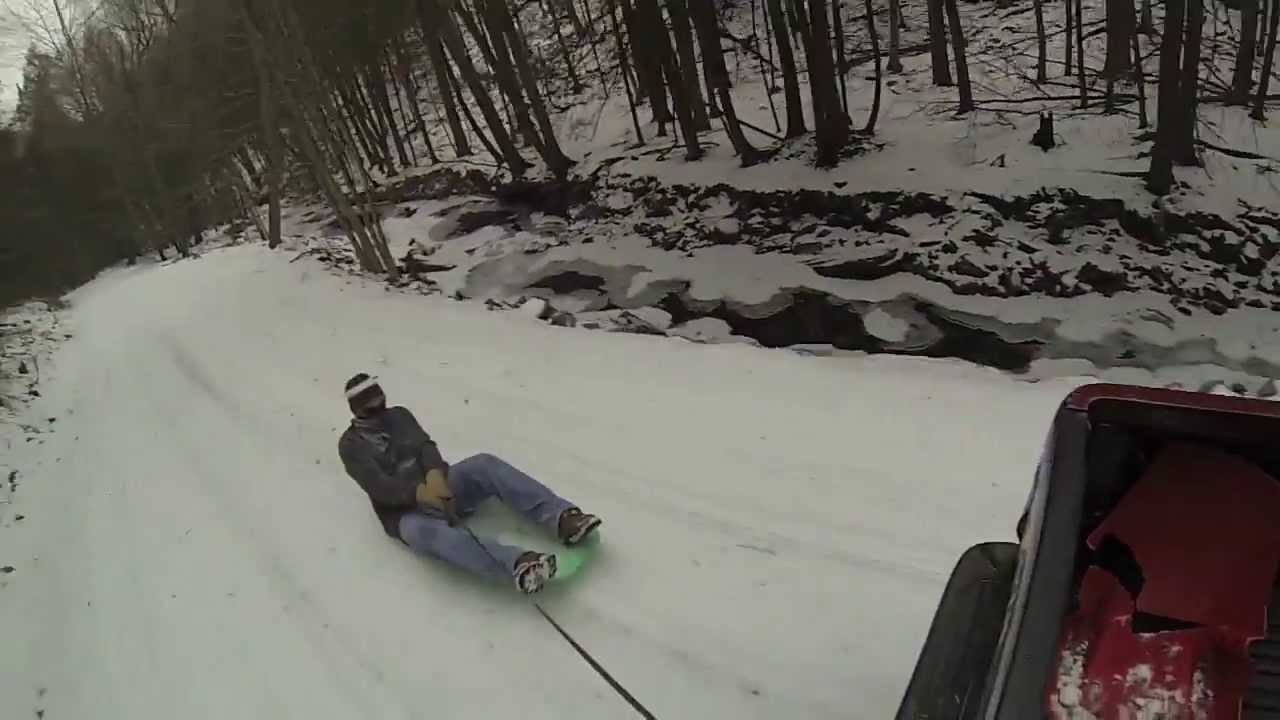 Pulling sleds behind trucks feb 2014 YouTube