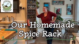 Our MASSIVE Spice rack. Where did we get this amazing spice rack? And yes it was the Coen brothers.