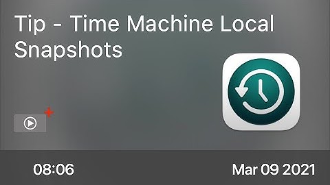 SCOM1028 - Tip - Time Machine Local Snapshots - Preview