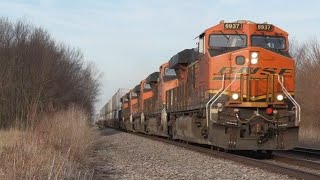 Screaming-FAST 5-Engine BNSF Intermodal Z Train, with All 5 Locomotives at 100%!