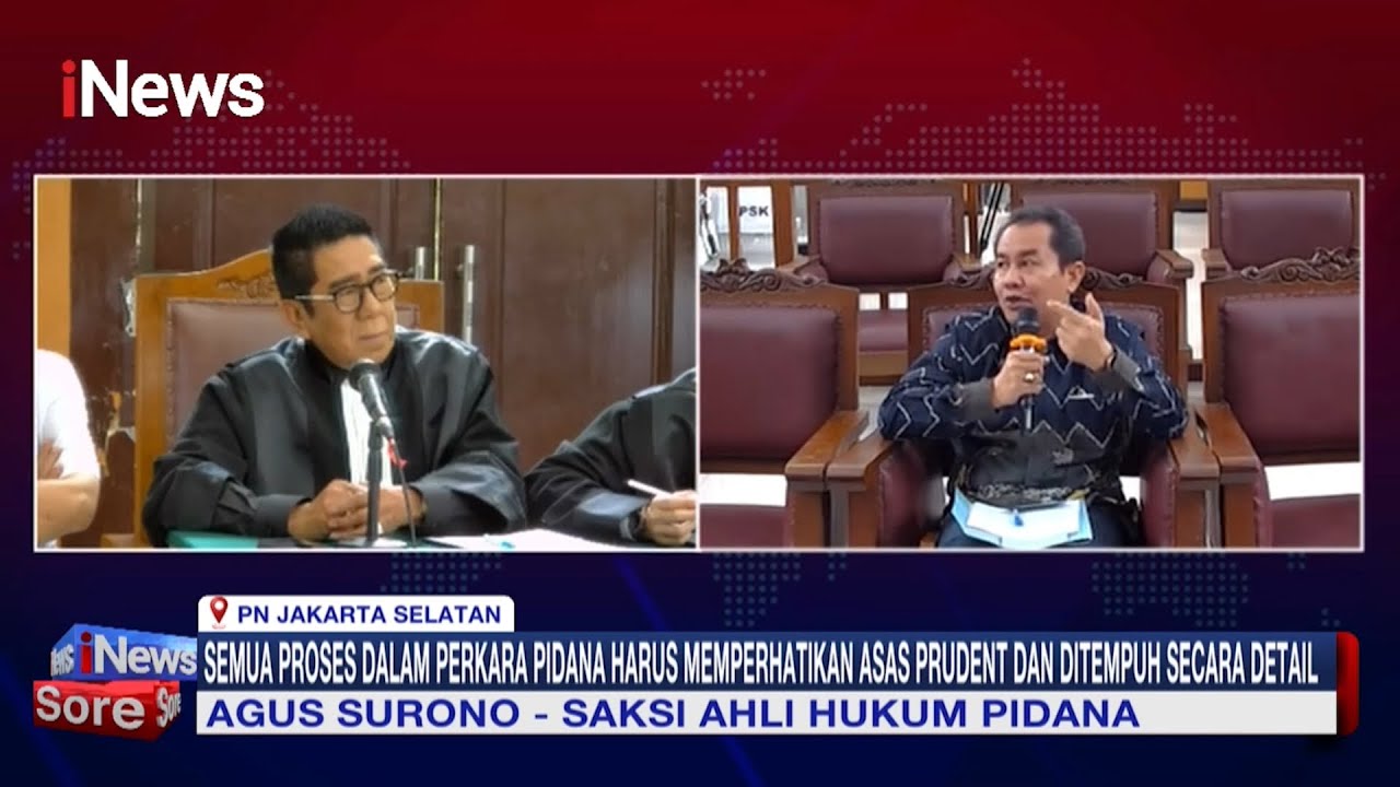 Saksi Ahli Hukum Pidana: Semua Proses Perkara Pidana Harus Sesuai Asas Prudent #iNewsSore 19/01