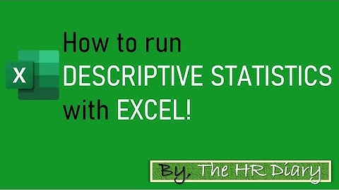How to run DESCRIPTIVE STATISTICS with EXCEL!