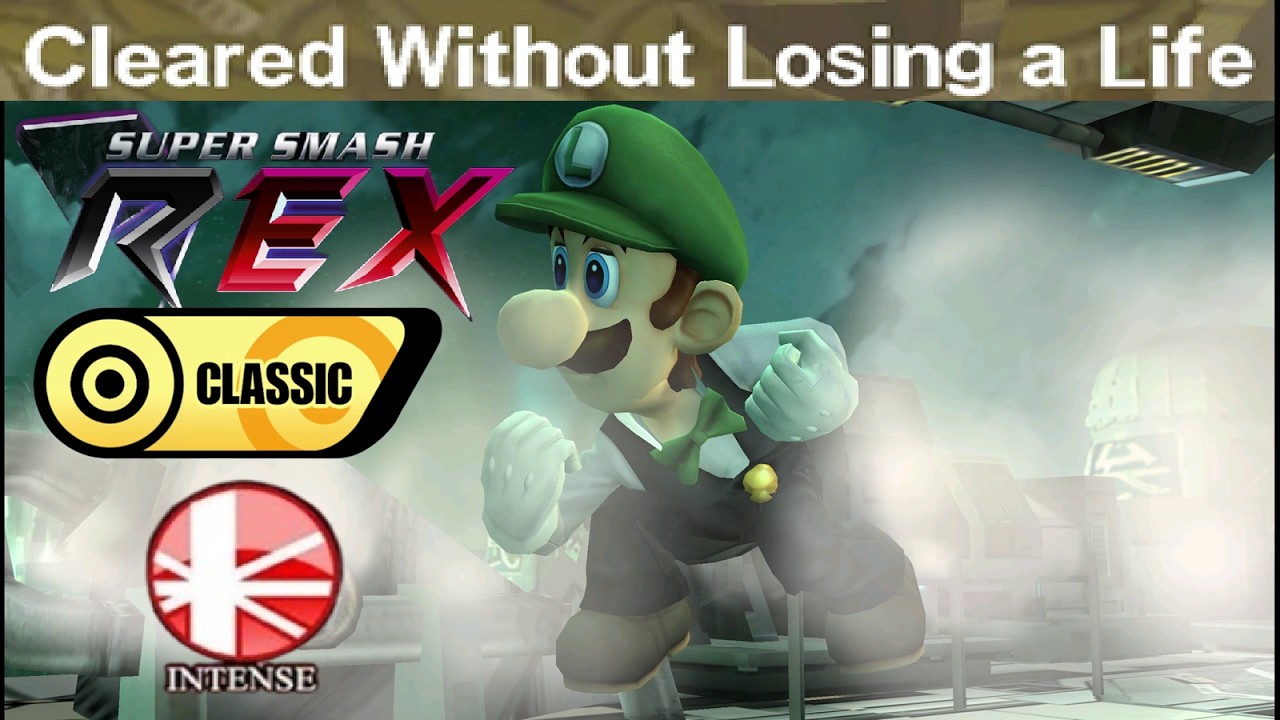 Super Smash REX Gameplay - Classic Mode with Luigi (Intense) No Stock Loss