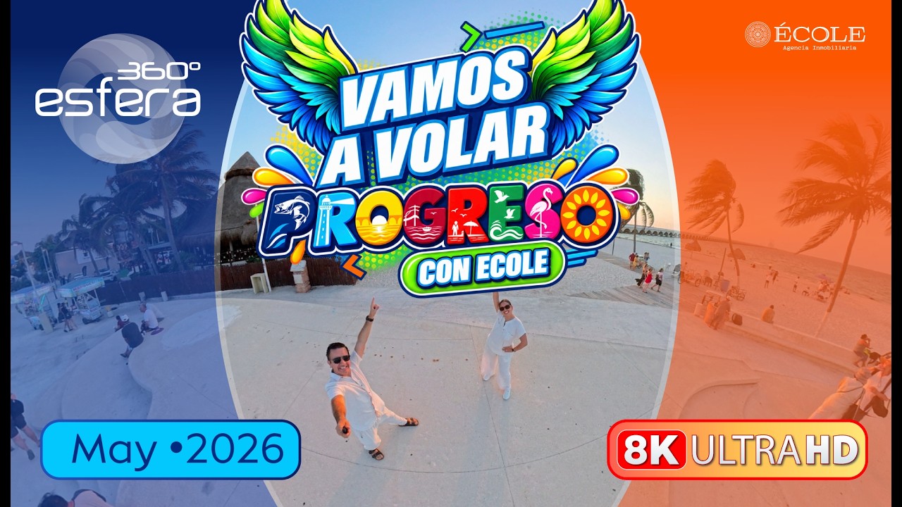 🥰 HERMOSO 🥰 Atardecer en 🏝️ Puerto Progreso, Yucatán ¡Vamos a volar en 360°!
