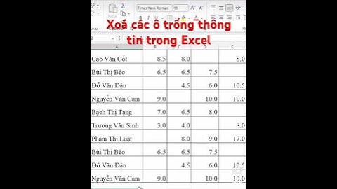 Hướng dẫn xoá ô trống thông tin trong Excel