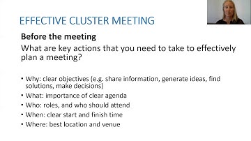 Core Coordination Training Core 1: Effective Education Cluster Meeting