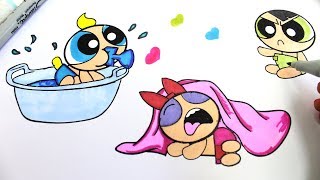 Powerpuff Girls Coloring Book Pages Rowdyruff Boys Brick Boomer Butch Blossom Bubbles surprise eggs