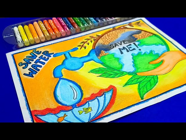 How to draw water conservation drawing | Save water drawing - YouTube